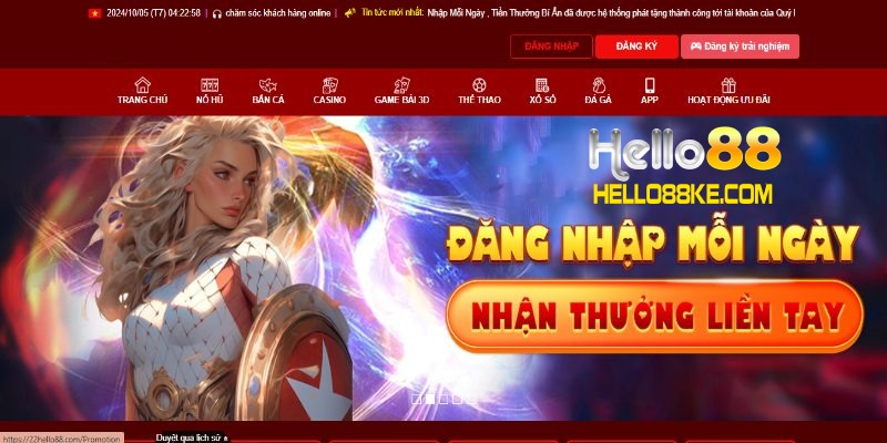 Thiên đường giải trí cá cược trực tuyến đẳng cấp Hello88